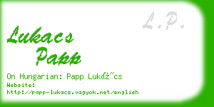 lukacs papp business card